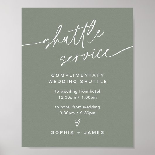 SGE Wedding Shuttle Service Sign Poster (Voorkant)