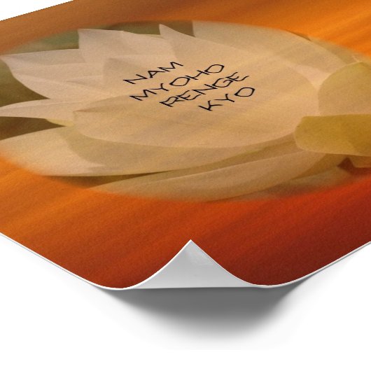 SGI Buddhist Poster - Lotus "Nam Myoho Renge Kyo" (Hoek)