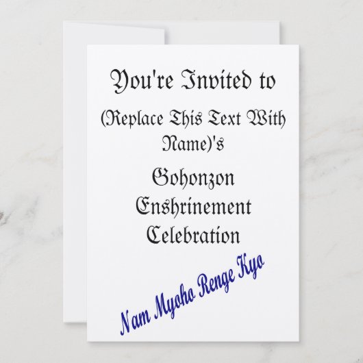 SGI Gohonzon Inkrimping Uitnodiging Sjabloon (Voorkant)