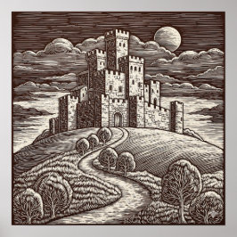Sgraffito Art Castle Poster