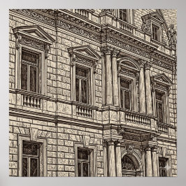 Sgraffito Art Facade Poster