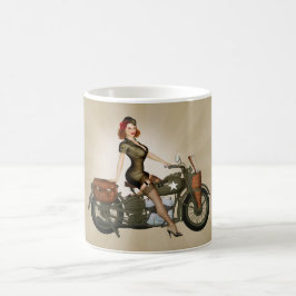 Sgt. Davidson Army Motorcycle Pinup Coffee Mok