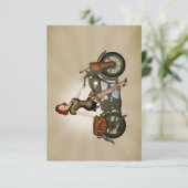 Sgt. Davidson Army Motorcycle Pinup Dank u kaart (Staand voorkant)