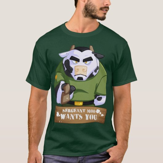 Sgt Moo wil je T-shirt (Voorkant)