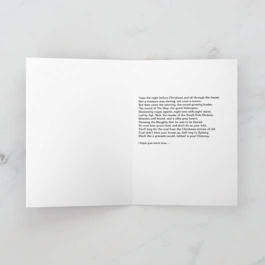 Sgt. Nick "Naughty or Nice" Christmas Kaart (Binnen)