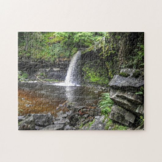 Sgwd Gwladys bij Pontneddfechan Waterfall, Wales Legpuzzel (Horizontaal)