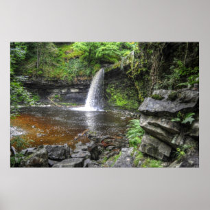 Sgwd Gwladys bij Pontneddfechan Waterfall, Wales Poster
