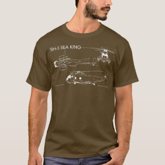 SH3 Zee King Helikopter Blauwdrukdiagram T-shirt