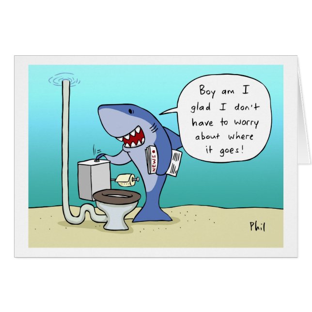 Shaaark cartoon card 104 (grens) (Voorkant Horizontaal)