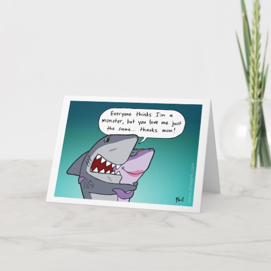 Shaaark Mothers Day Card Kaart (Voorkant)