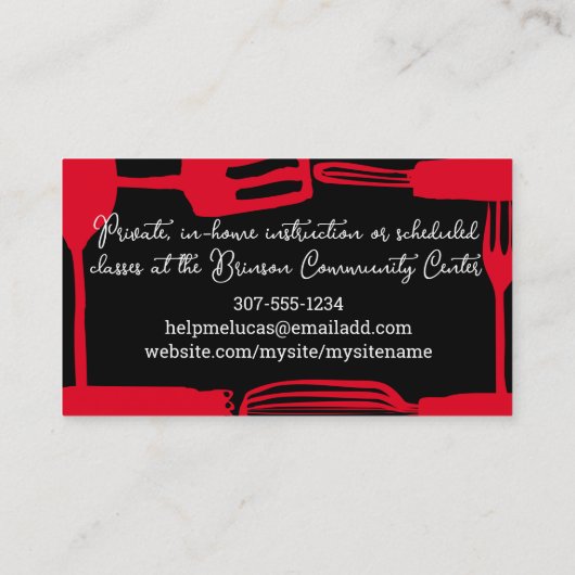 shaarsnuffelkokkerkklasse visitekaartje (Achterkant)