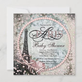 Shab Chic Paris Baby shower Kaart (Voorkant)