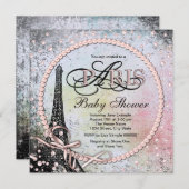 Shab Chic Paris Baby shower Kaart (Voorkant / Achterkant)