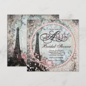 Shab Chic Paris Bruidsuitnodiging Kaart (Voorkant / Achterkant)