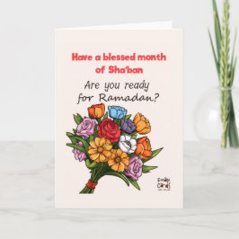 Shaban - Holy Month Blessings - Bouquet Kaart