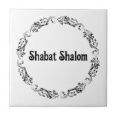 Shabat Shalom Ceramic Tile Tegeltje (Voorkant)