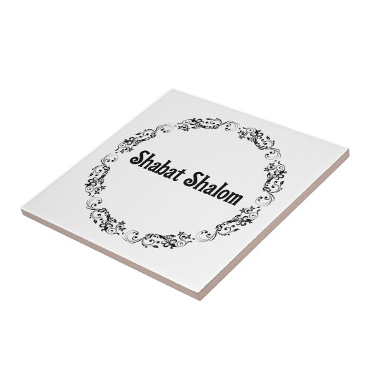 Shabat Shalom Ceramic Tile Tegeltje (Zijkant)