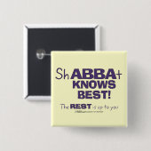 ShABBAt Abba kent best Vierkante Button 5,1 Cm (Voorkant /achterkant)