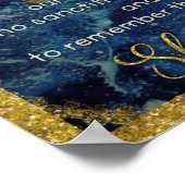 Shabbat Bible Verse Blessing Hebrew English Blue Poster (Hoek)