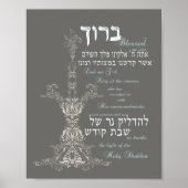 Shabbat Candle Blessing Poster (Voorkant)