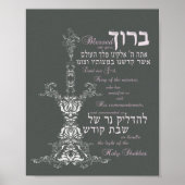 Shabbat Candle Blessing Poster (Voorkant)