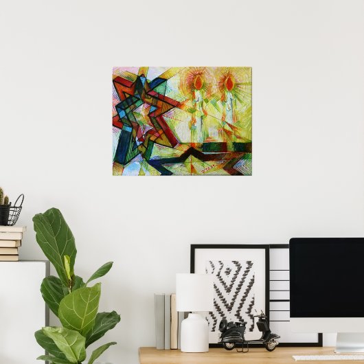 Shabbat Candles Poster (Thuiskantoor)