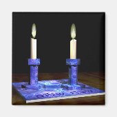 Shabbat Candlesticks Magneet (Voorkant)