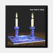 Shabbat Candlesticks Magneet (Voorkant)