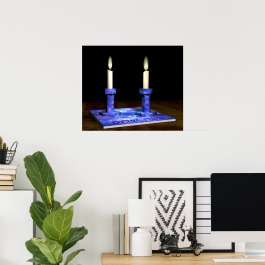 Shabbat Candlesticks Poster (Thuiskantoor)