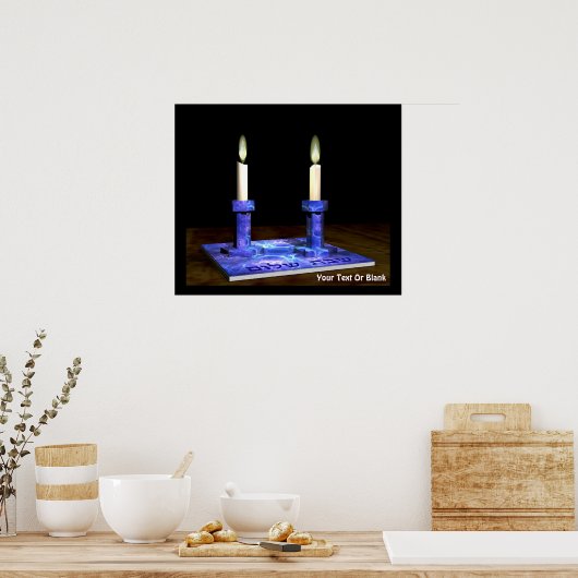 Shabbat Candlesticks Poster (Keuken)