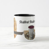 Shabbat Challah, Knife, Wijn en Kandels Mok (Midden)