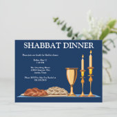 Shabbat Dinner Aangepaste Joodse Familie Marine Bl Kaart (Staand voorkant)
