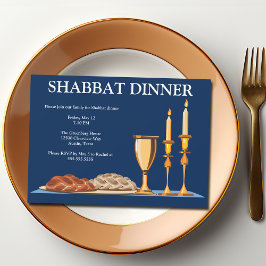 Shabbat Dinner Aangepaste Joodse Familie Marine Bl Kaart
