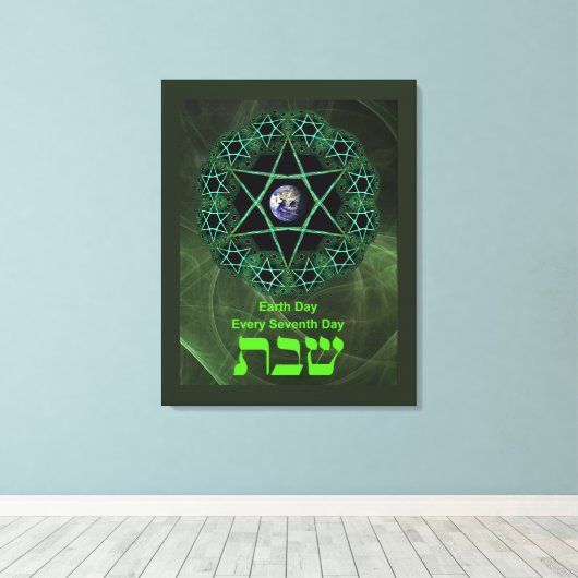 Shabbat - Earth Day Canvas Afdruk (Insitu (Houten vloer))