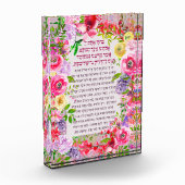 Shabbat Kandles Lighting Blessing Hebreeuws AcrylP Fotoblokken (Links)