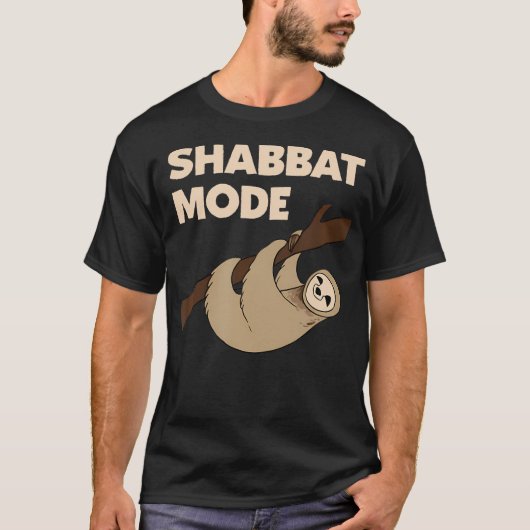 Shabbat Mode Shirt Sleepy Sloth Time voor Shabbat (Voorkant)