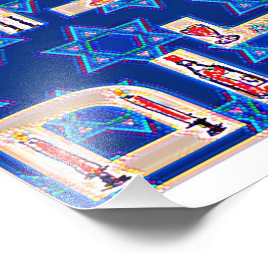 Shabbat-mozaïek Foto Afdruk (Hoek)