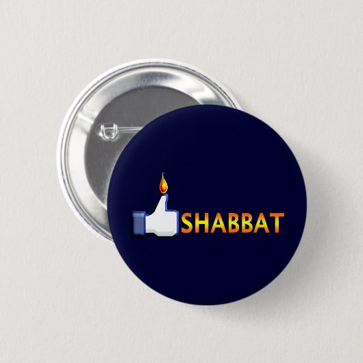 Shabbat Ronde Button 5,7 Cm (Voorkant /achterkant)