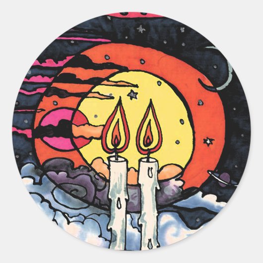 Shabbat Ronde Sticker (Voorkant)