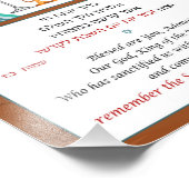 Shabbat Shalom and Hebrew verse Foto Afdruk (Hoek)