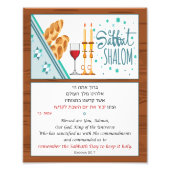 Shabbat Shalom and Hebrew verse Foto Afdruk (Voorkant)