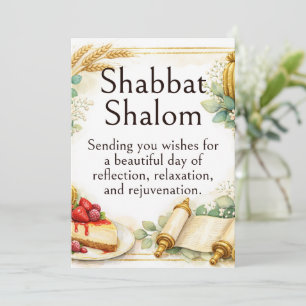 Shabbat Shalom, Aquarel Whimsical Succulenten Kaart