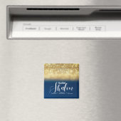 Shabbat Shalom Blue Glitter Sparkle Glam Luxe Magneet (Insitu (Vaatwasser))