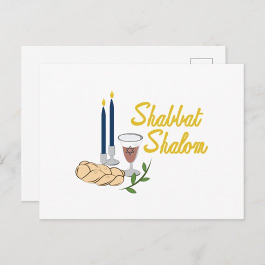 Shabbat Shalom Briefkaart (Voorkant / Achterkant)