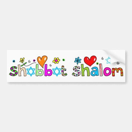 Shabbat, Shalom Bumpersticker (Voorkant)