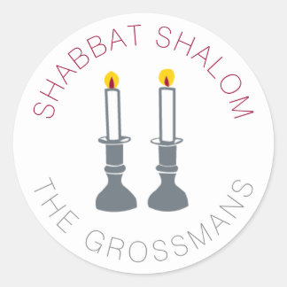 Shabbat Shalom Candles Aangepaste Stickers