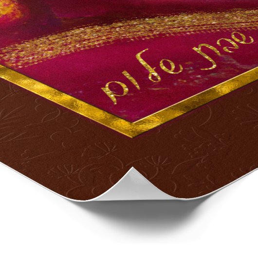 Shabbat Shalom Candles Hebrew African Woman Art Poster (Hoek)