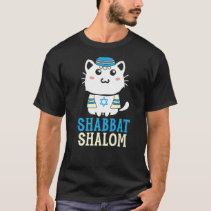 Shabbat Shalom Cat Heilige Dag Judaïsme Yom Kippur T-shirt
