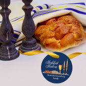 Shabbat Shalom Custom Blue Sabbat Dinner Bedankjes Labels