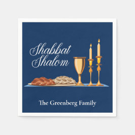 Shabbat Shalom Custom Blue Sabbat Dinner Servet